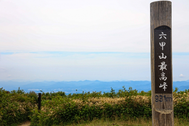 六甲山の頂上から見た自然あふれる景色